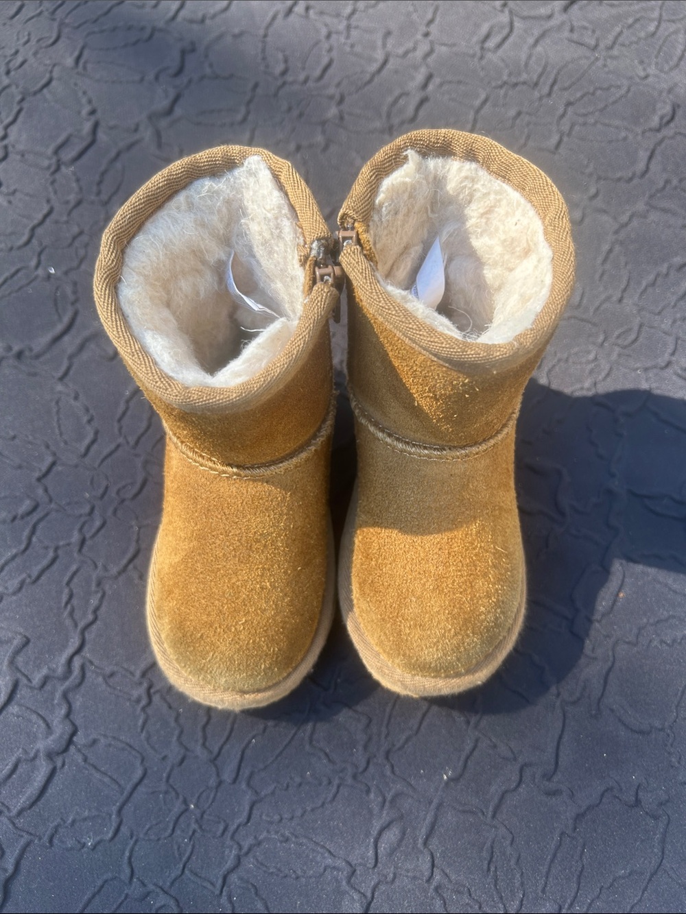 BearPaw Toddler Cozy Zip Suede Boot in Chestnut